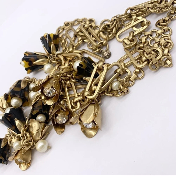 J. Crew Tortoise Pearl Crystal Double-Strand Necklace - Picture 2 of 4